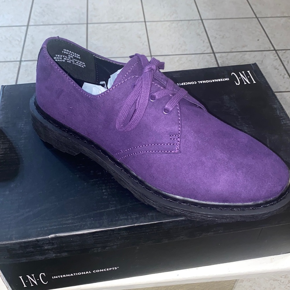 NEW NEW!!!! INC Men Purple Suede Casual Shoes